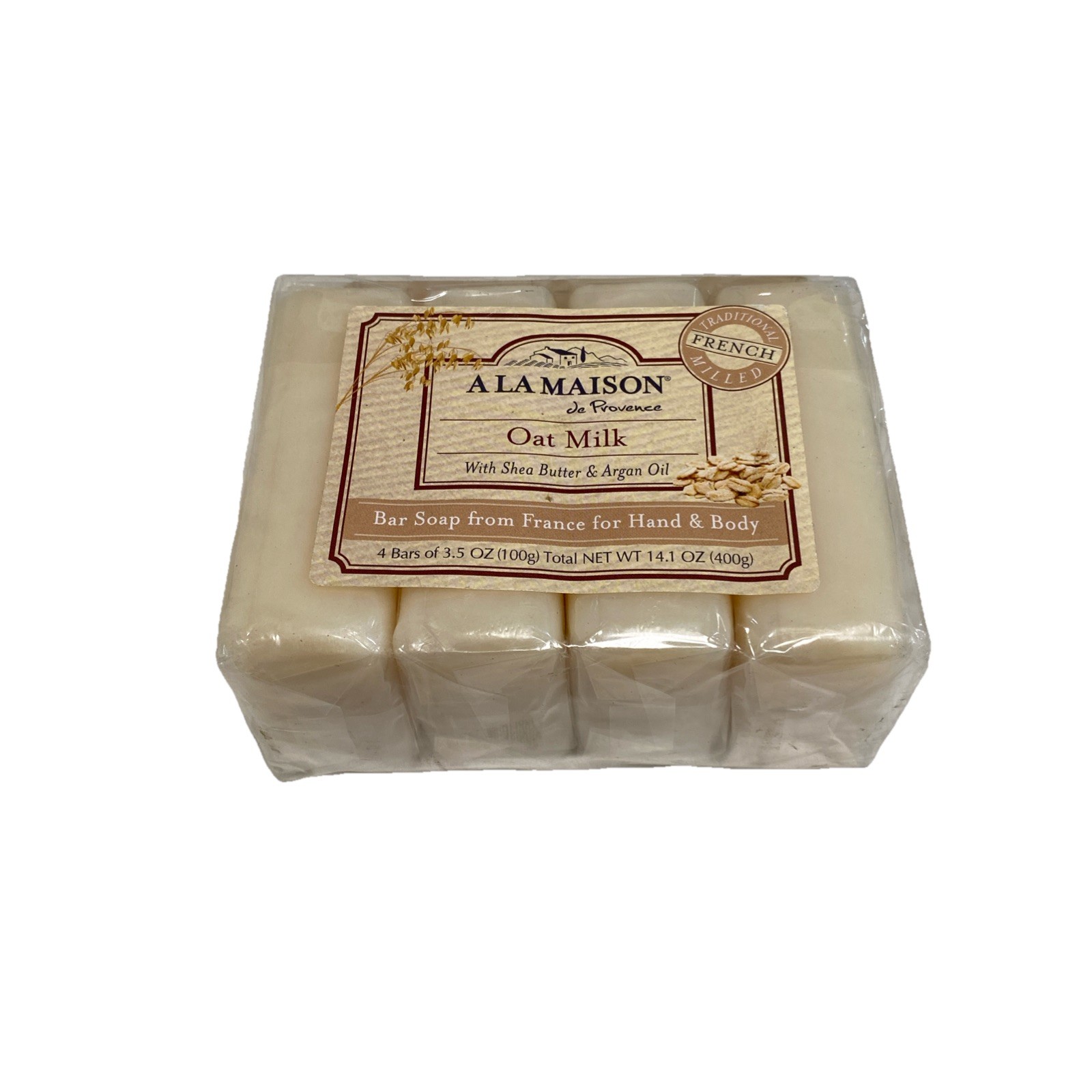 A La Maison French Milled Hand & Body Bar Soap Oat Milk 4 Bars