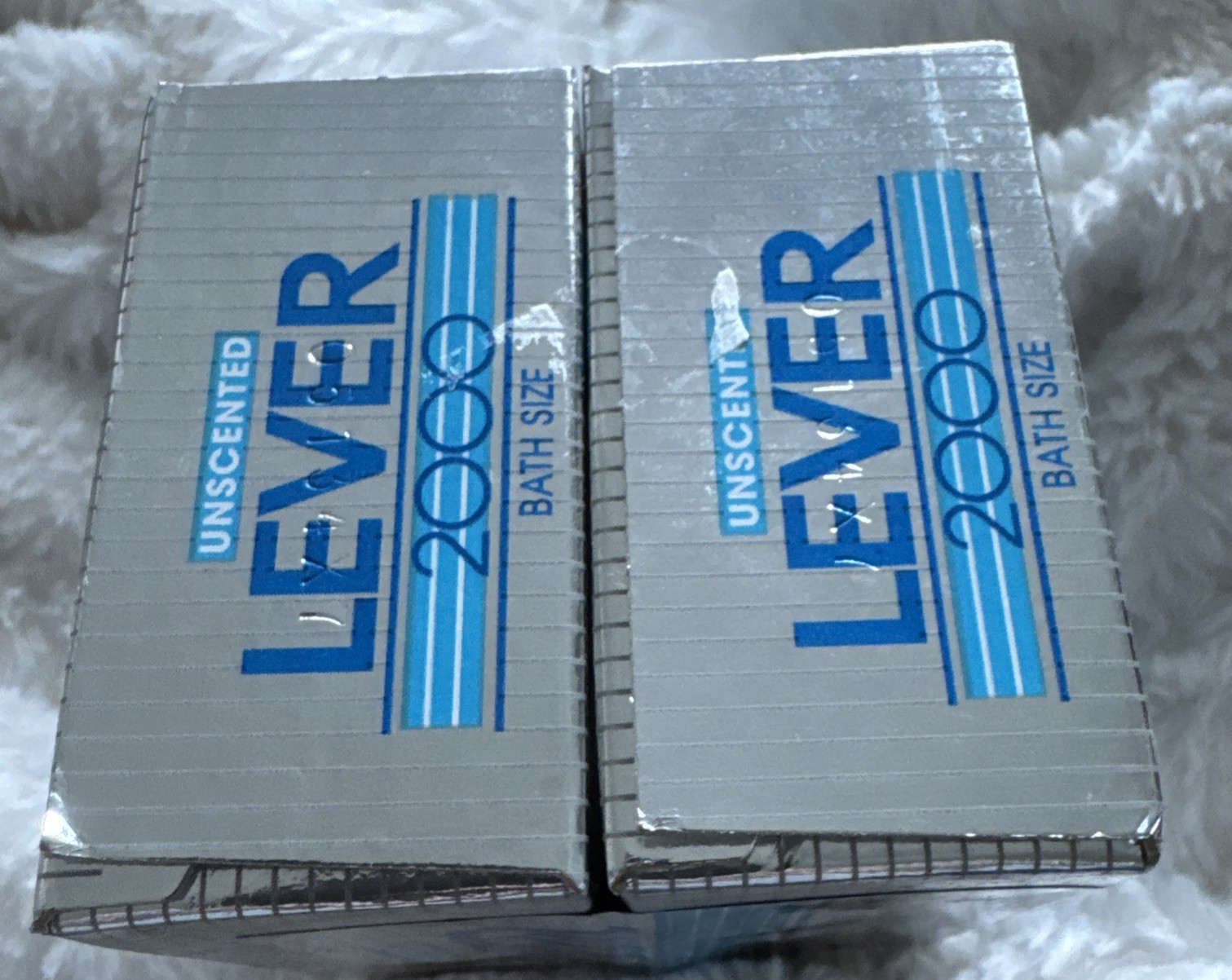 Vintage 1993 LEVER 2000 Unscented White Deodorant 2 Pack Bath Bar Soaps 5oz Each