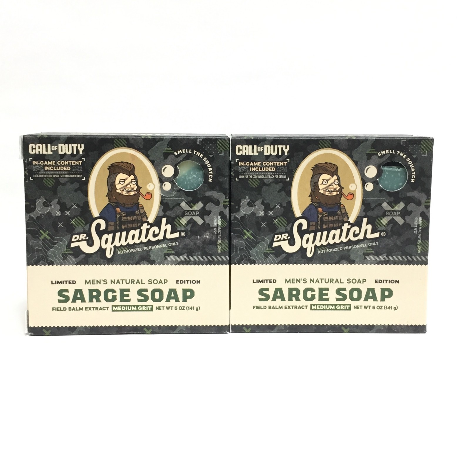 (2 PACK) Dr. Squatch Men’s Natural Soap – Sarge Soap, 5 oz