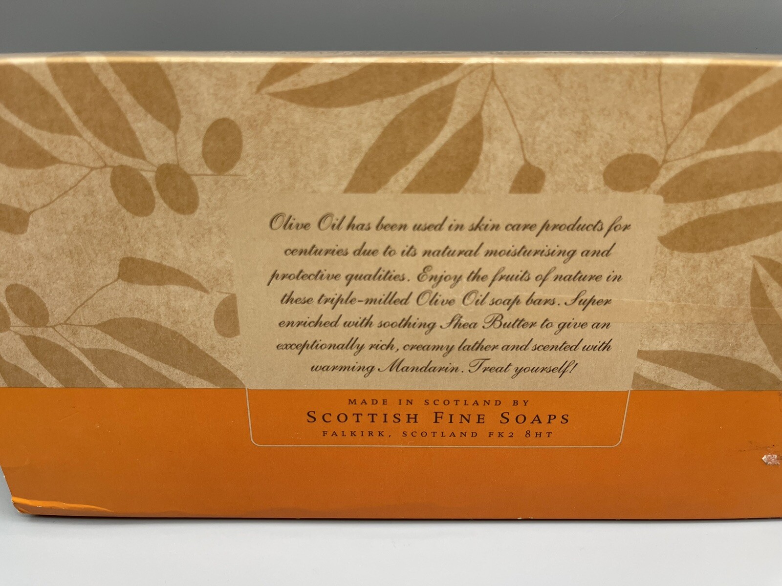 Scottish Fine Soaps 2 Mandarin Olive Oil Shea Butter Guest Soap Bars Scotland