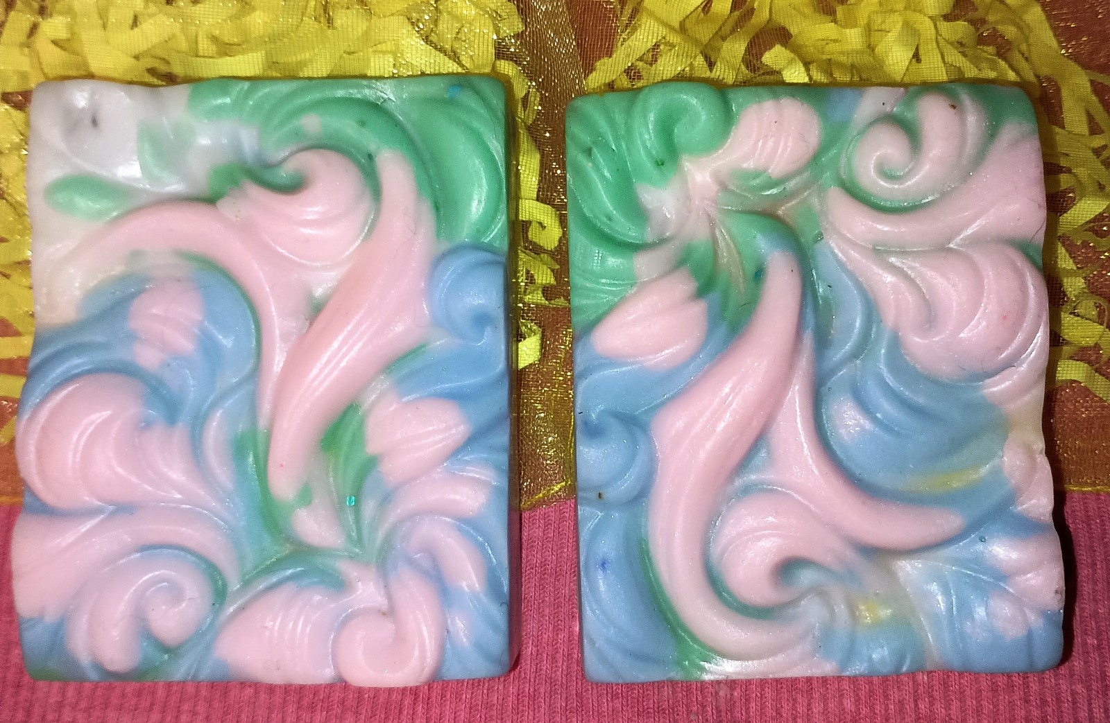 Swirl Handmade full-size Soaps #2,Easter/Spring Colors Great Lather&100% Natural