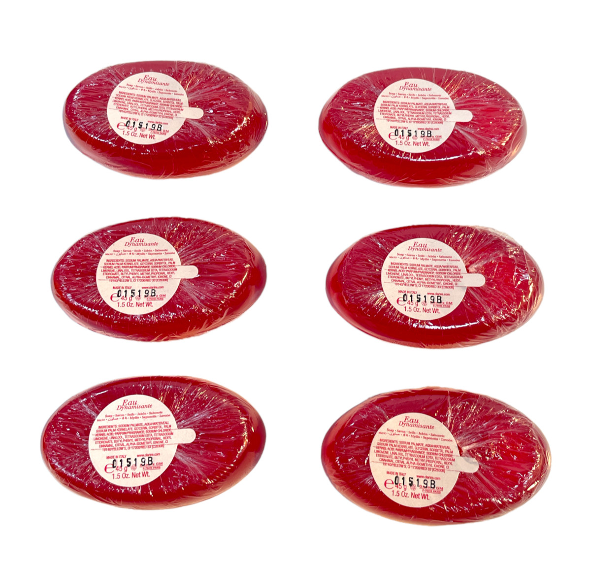 Clarins Eau Dynamisante Soap (45g/1.5oz) Lot Of Six New As Seen In Pictures