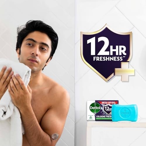 Dettol Cologne Fresh Bathing Soap 100g Pack of 4 12hr Fresh Germ Protection FS