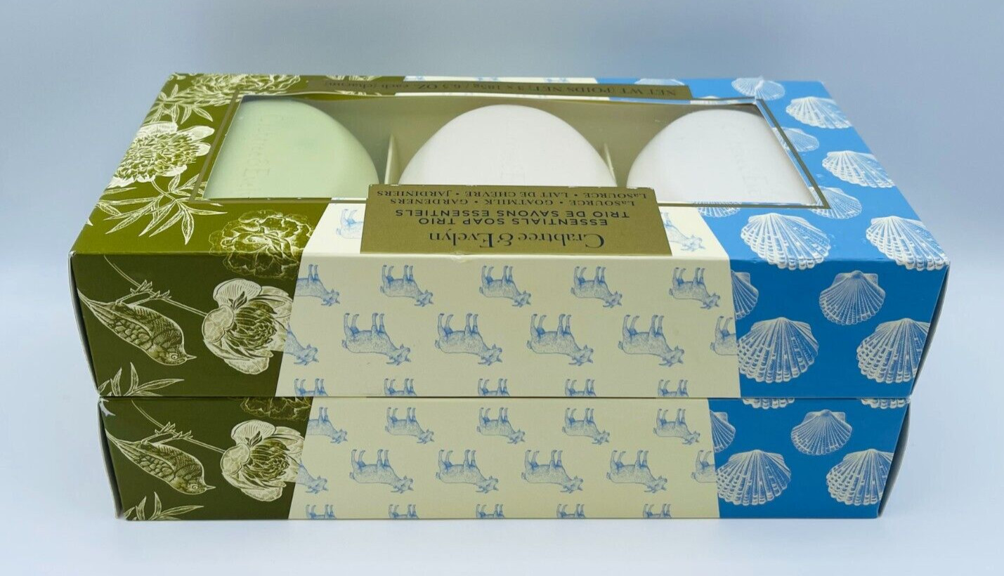 2x Crabtree & Evelyn LA SOURCE GOATMILK GARDENERS Bar Soap 6.5oz Each READ DESCR