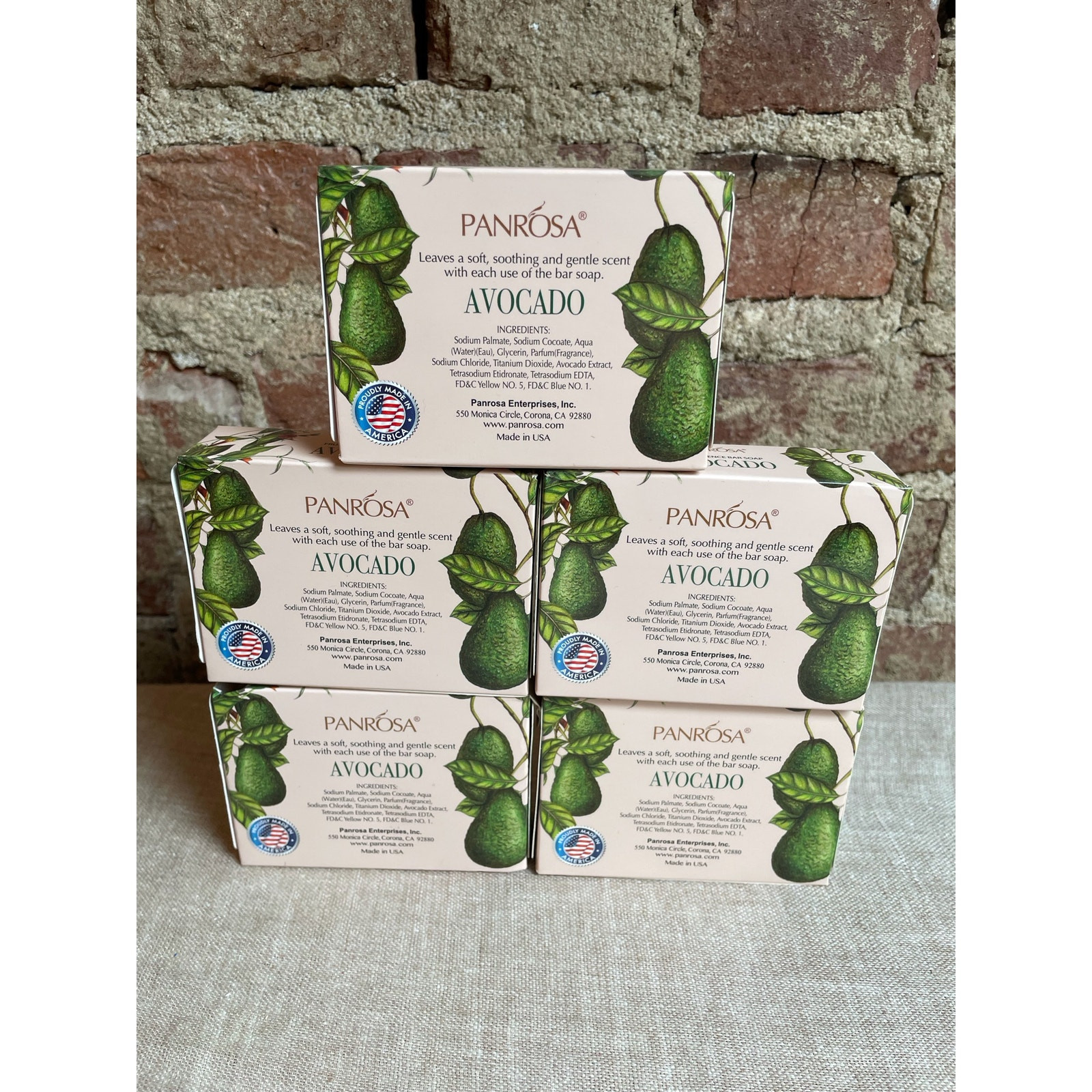 Panrosa New Avocado Gently Scent Fruit Essence Bar Soap Lot of 5 Bars 3.5oz