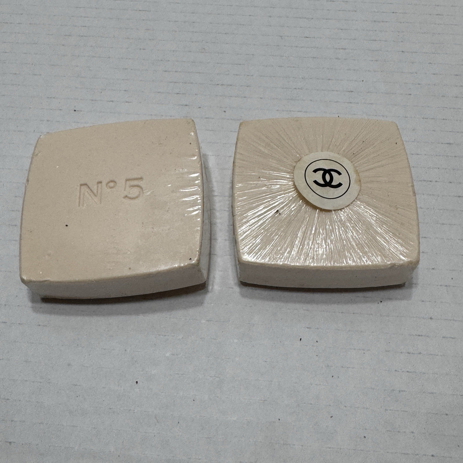 Set Of 2 Chanel No.5 Savon Bath Body Soap 150g Sealed Square Cream Color Vtg