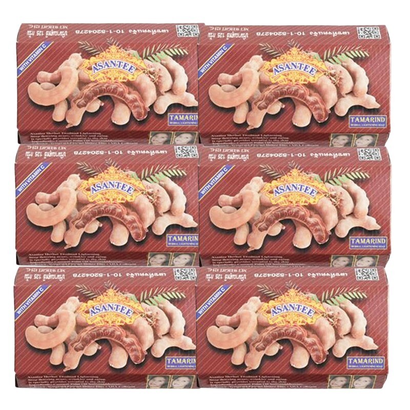 Soap Asantee Tamarind Honey Herbal Skin 125g Thai Whitening Bar Brighten Body x6