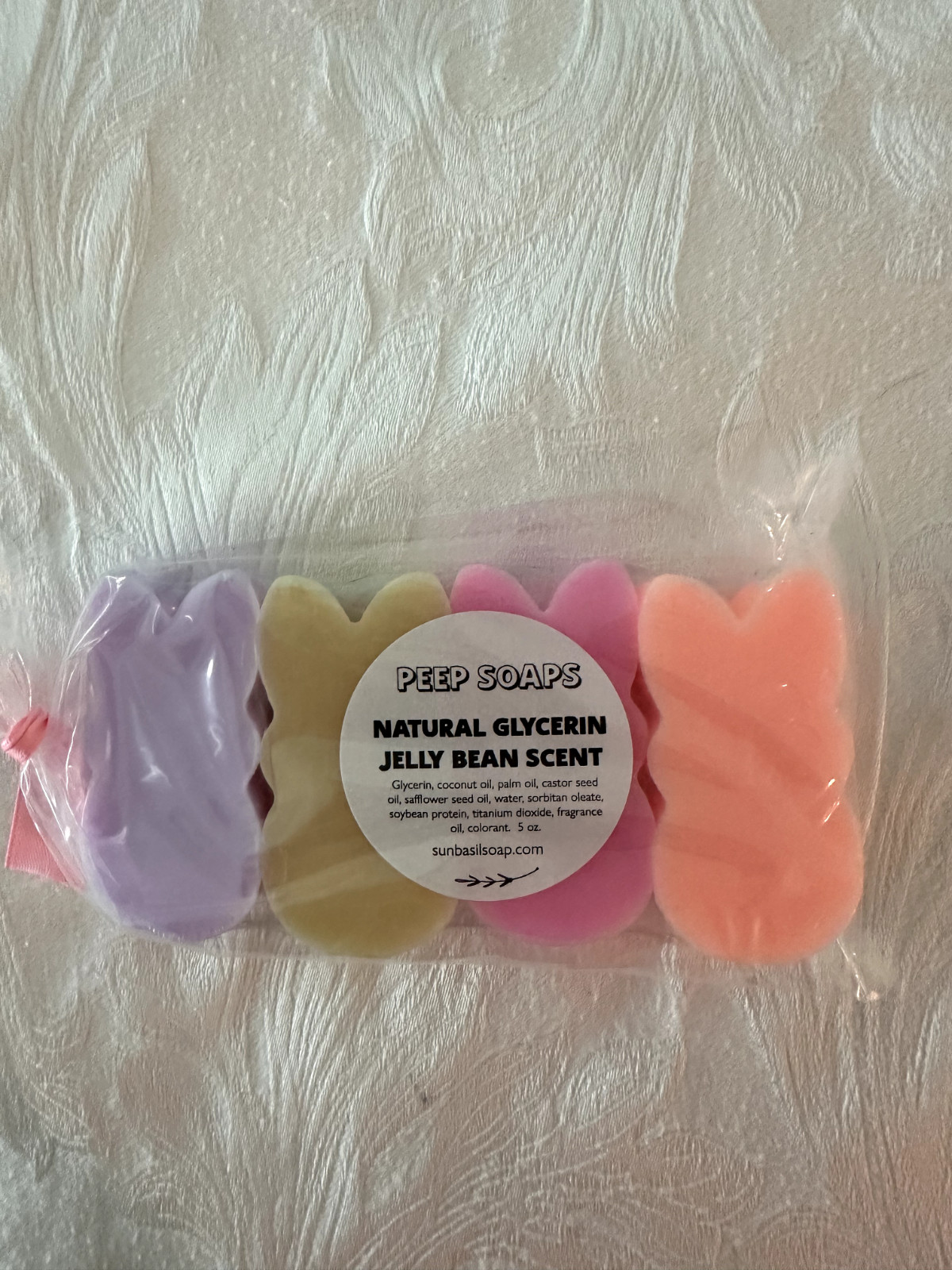 Homemade Peep Inspired Bunny Soaps
