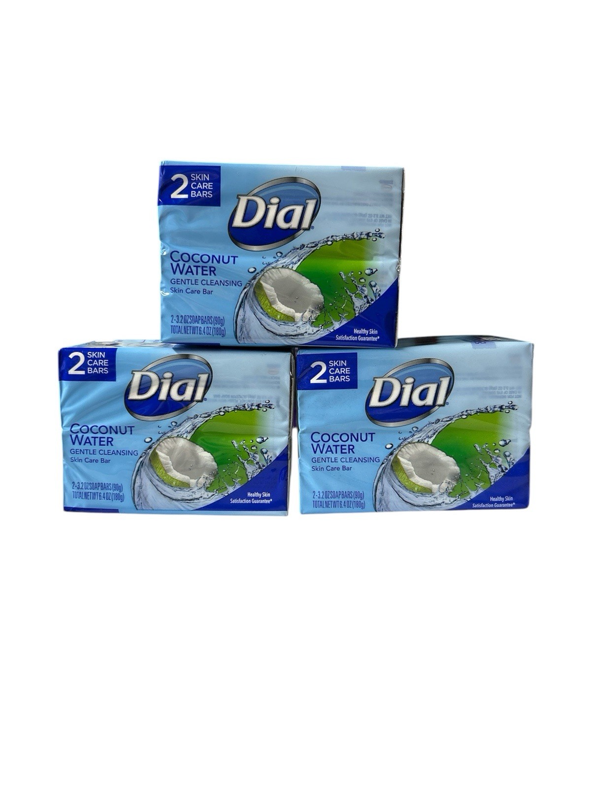 3 Dial Coconut Water Gentle Cleansing Bar Soap 2 Bars – 4oz Each 6 Bars Total