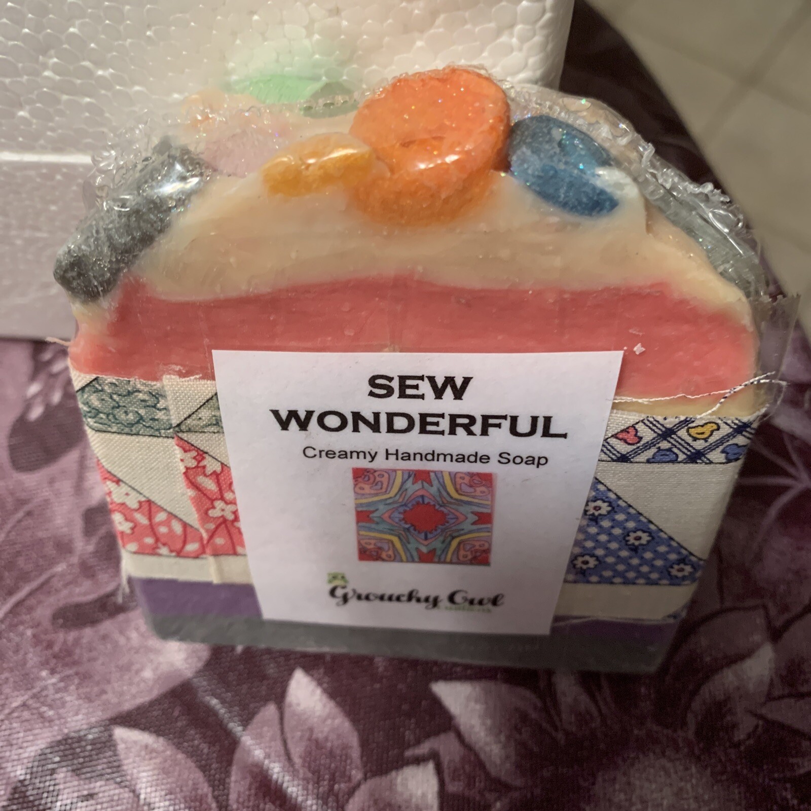 Sew Wonderful Buttons Bottles Scissors Decorated Creamy Handmade Soap Brand New