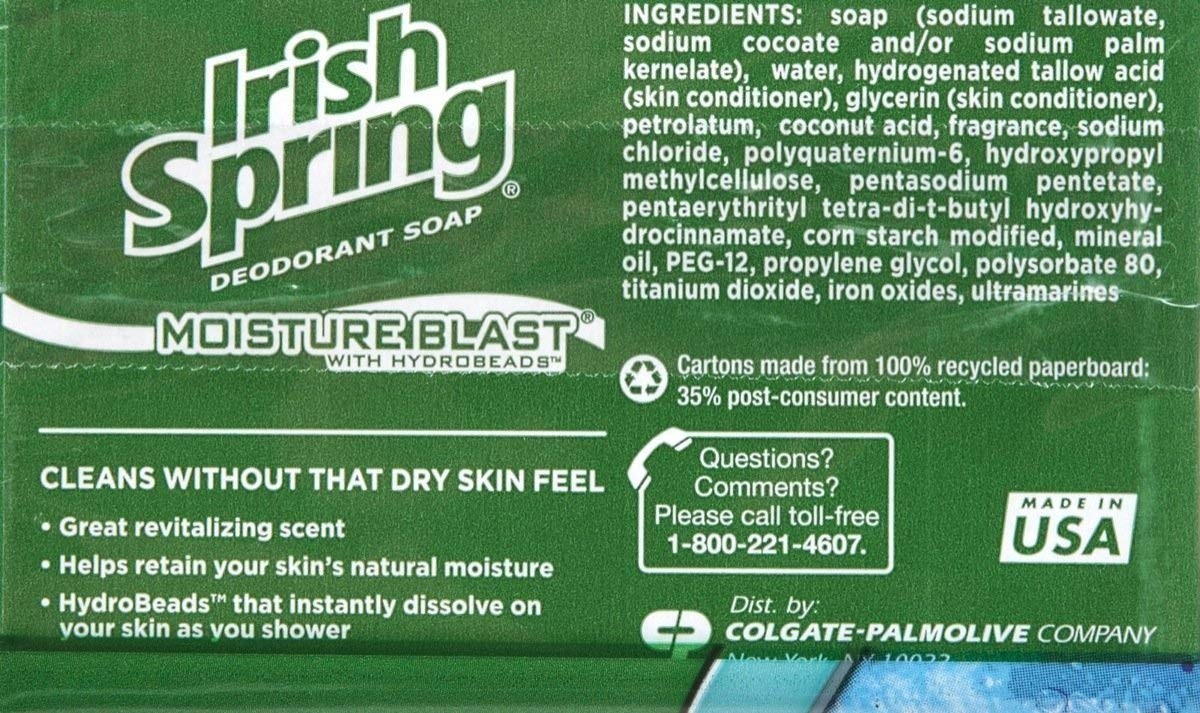 Irish Spring Moisture Blast Bar Soap 3.75oz,