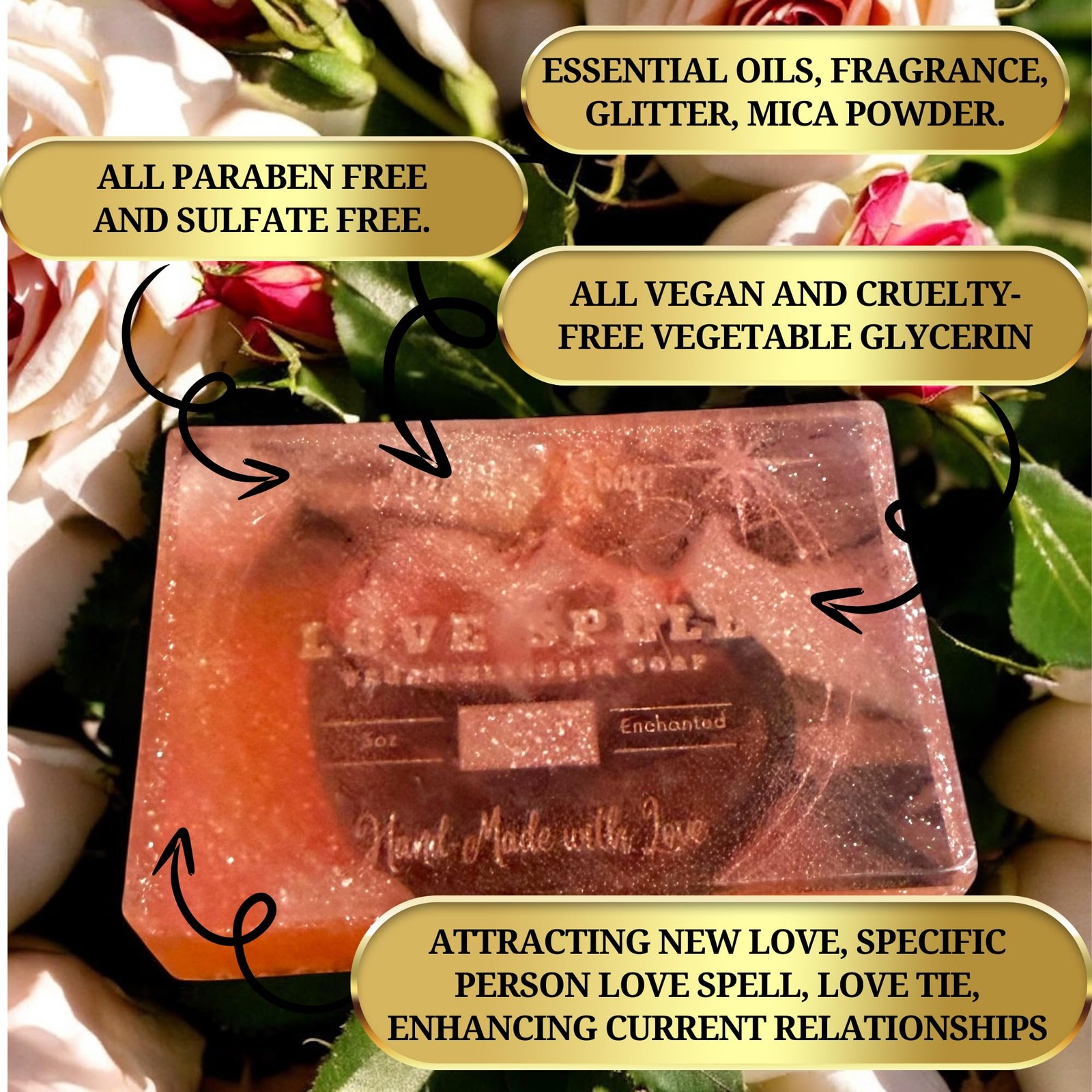 – Love Spell Soap Bar (4 oz) | Handcrafted Ritual Soap for Romance, Attractio…
