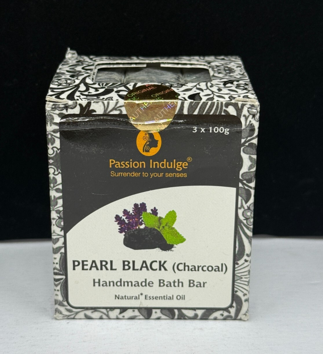 Passion Indulge Pearl Black Handmade Bath Bar Pack of 3*100g NIB