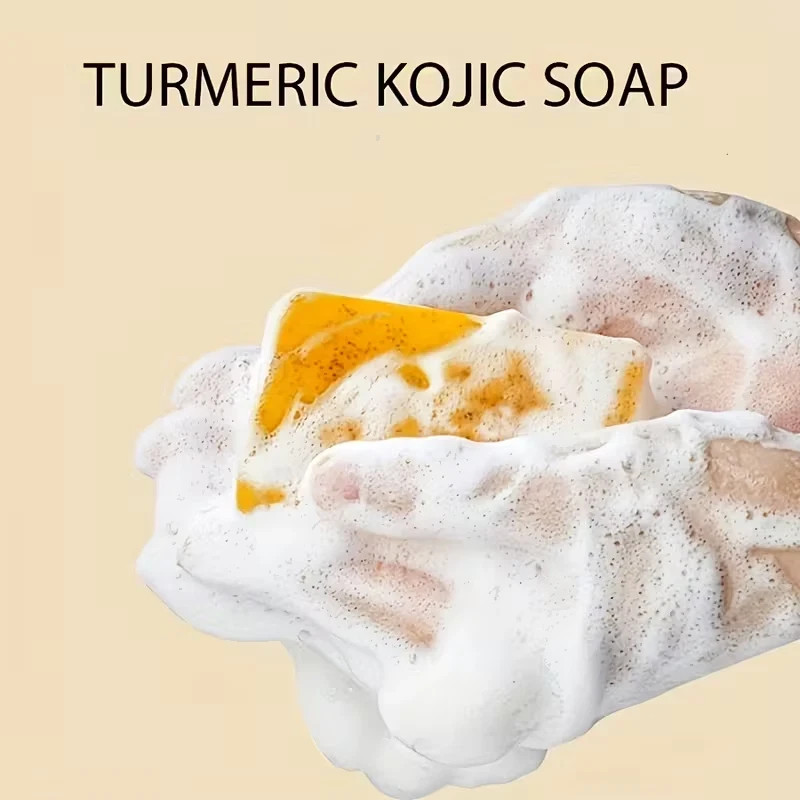 3-Pack Turmeric Glow Soap Bar – Lemon & Kojic Acid, Removing Dark Spots,for acne