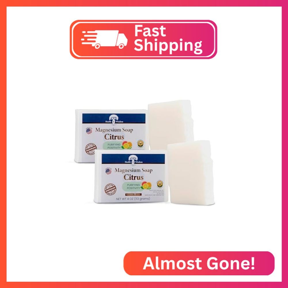 Health & Wisdom Magnesium Bar Soap – Moisturizing Body Soap – Made with Aloe & N