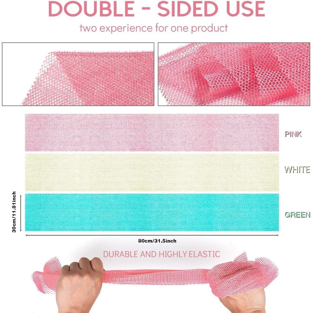African Exfoliating Net Sponge Long Bath Shower Body Scrubber Back Scrub Skin