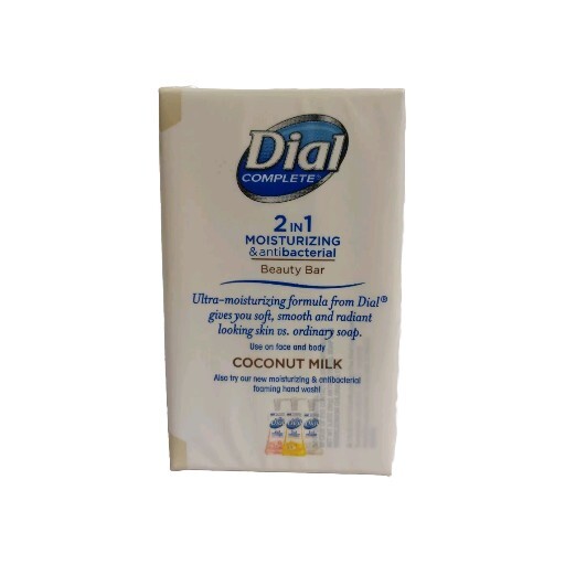 4 Bars Dial 2 in 1 Soap Coconut Milk Moisturizing & Antibacterial 3.2 Oz. Each