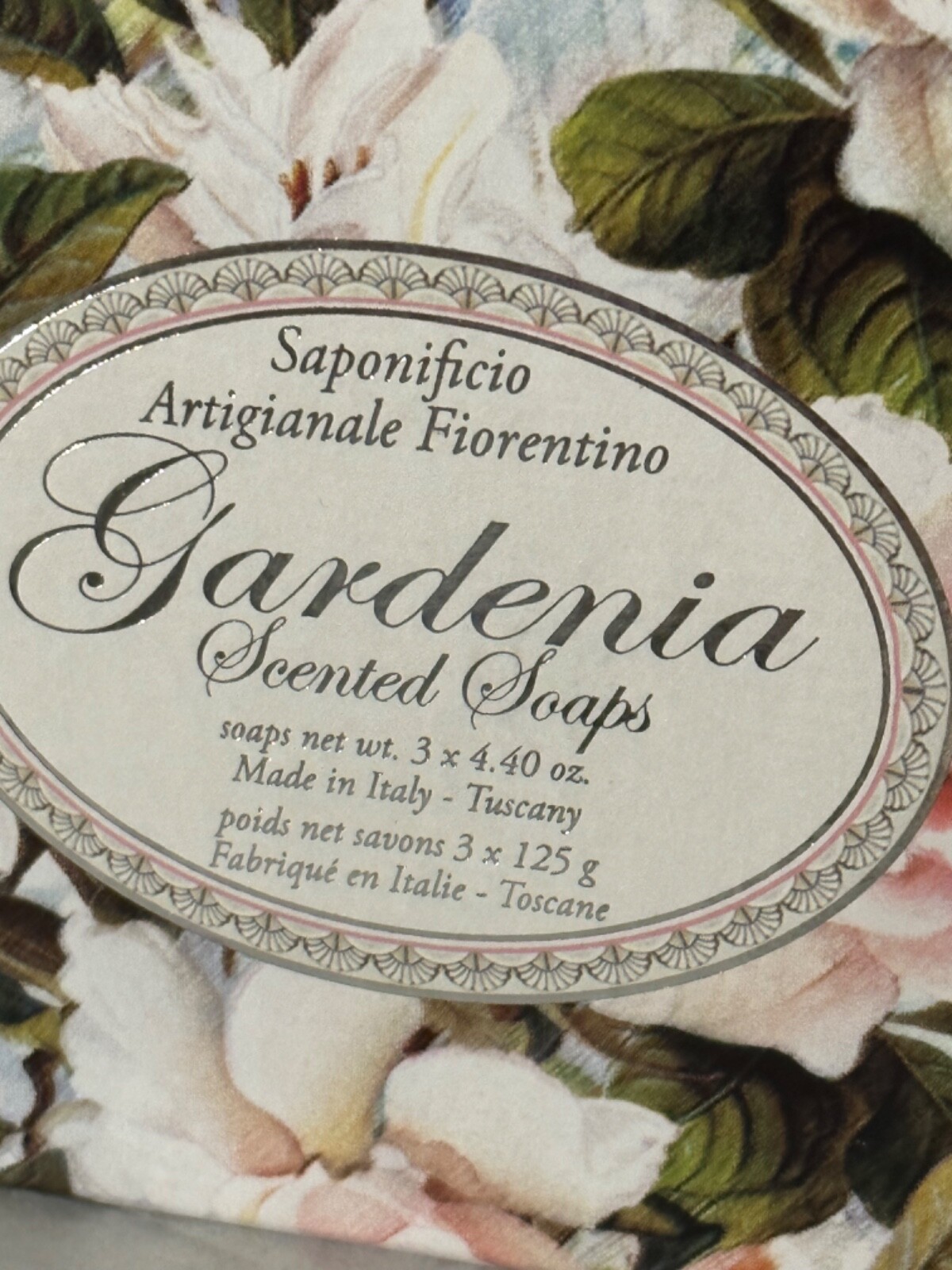 SAPONIFICIO ARTIGIANALE FIORENTINO *GARDENIA * 3 x 4.40oz Handmade Tuscan Soap