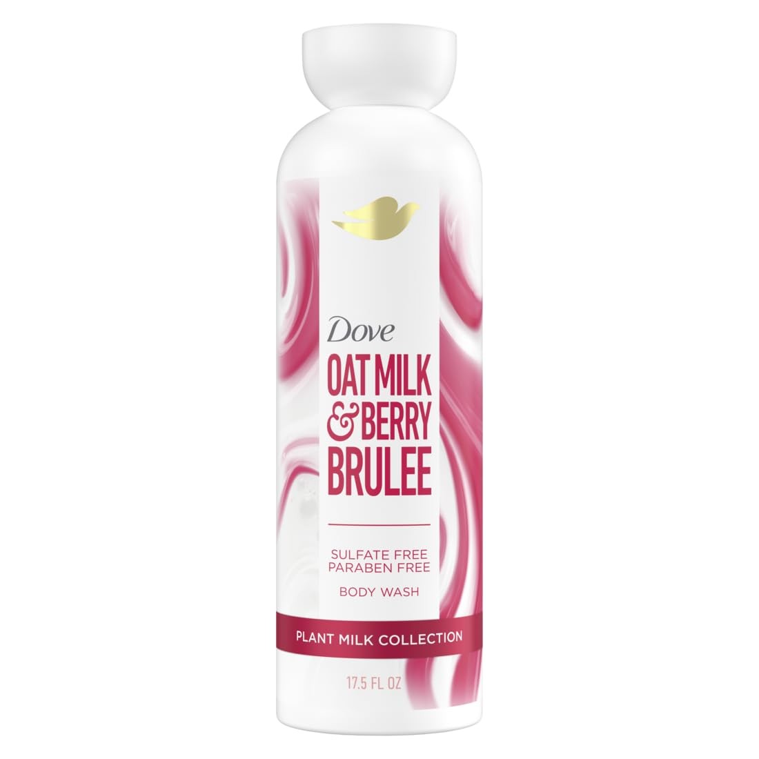 Dove Plant Milk Cleansing Body Wash Oat & 17.5 Fl Oz (Pack of 1), Pink