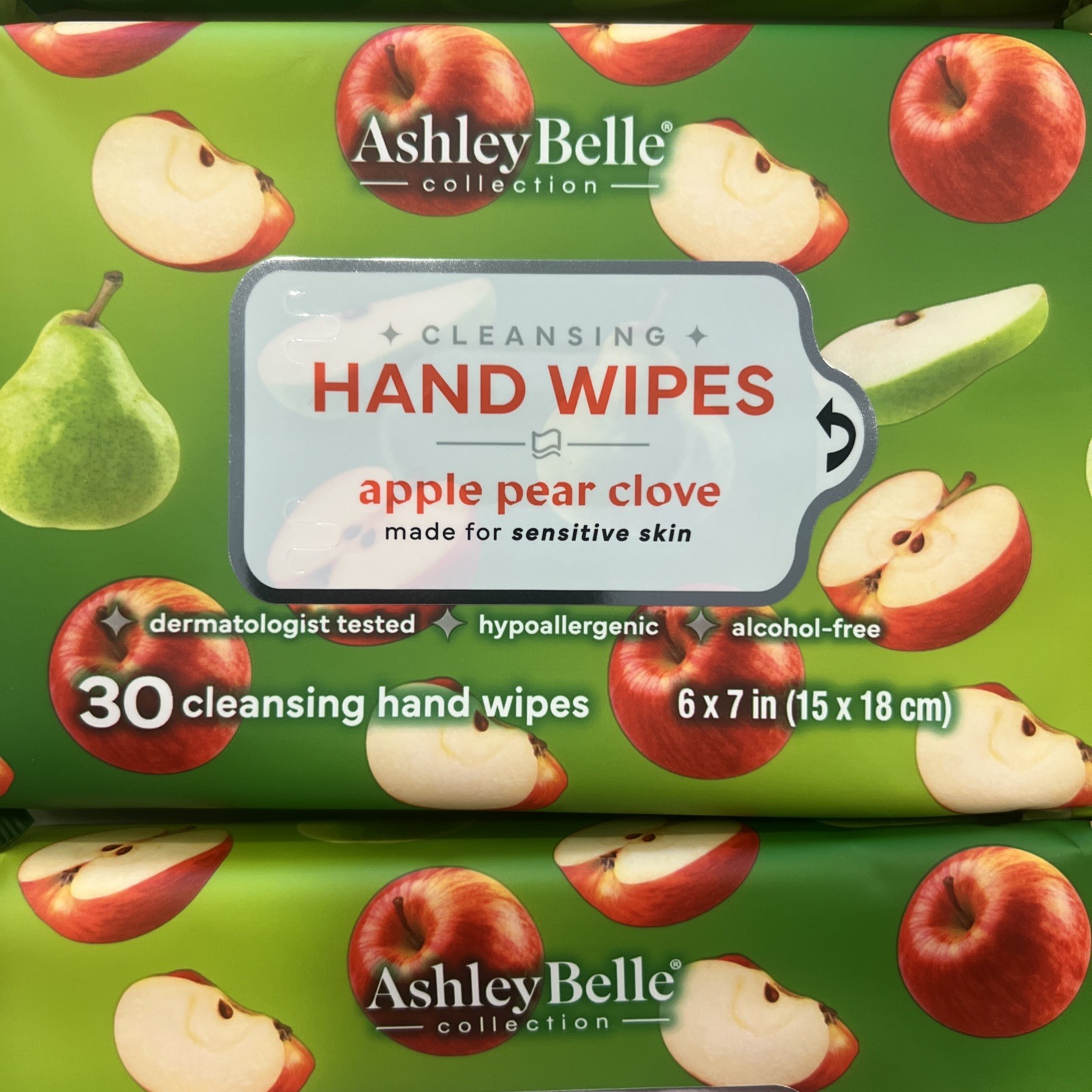 Lot Of 6 Ashley Belle Hand Wipes Apple Pear Clove 180 Total New Free Shipping