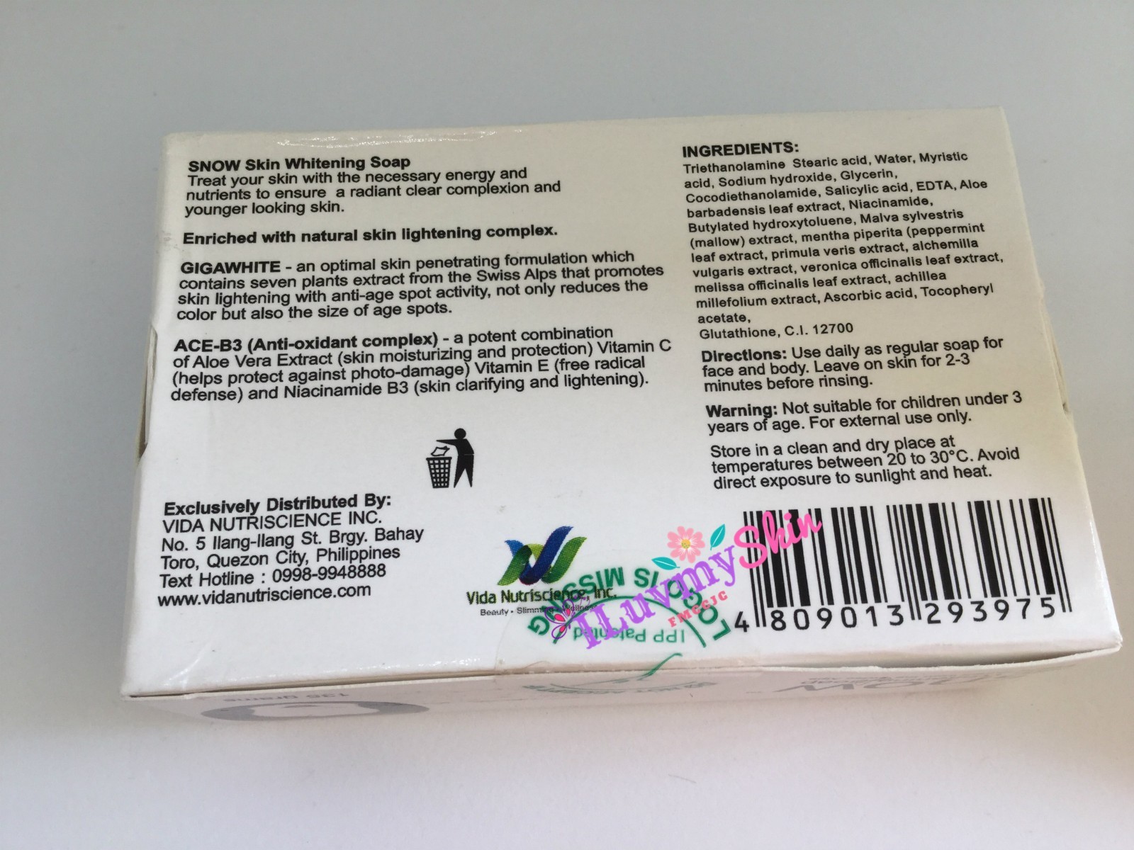 Snow Skin Whitening Soap 7 Plants Extract from the Swiss Alps (135g)