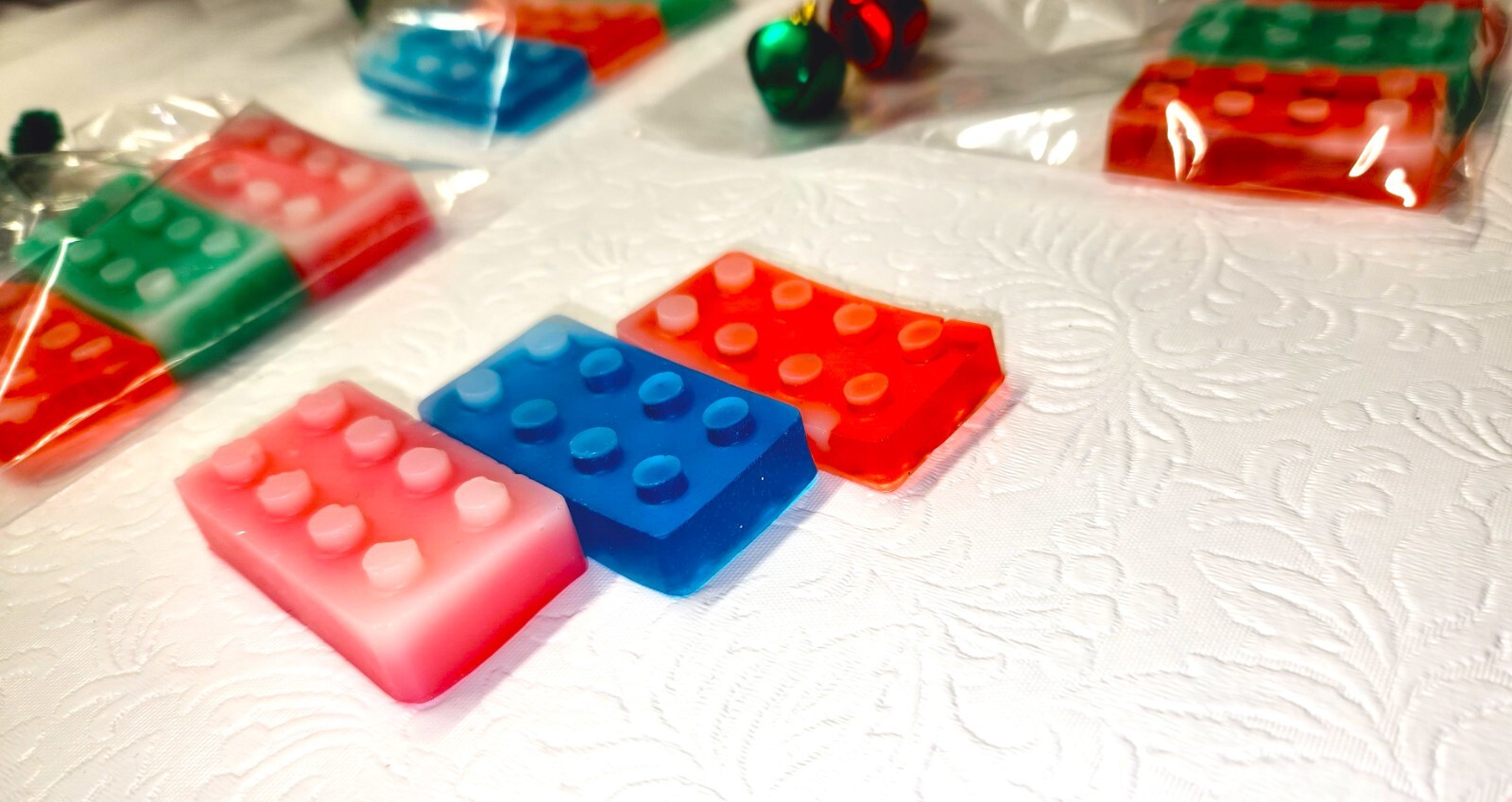 SOAP Bar Building Blocks Brick LEGO set of 3 Multiple Colors Kids Handmade Gift