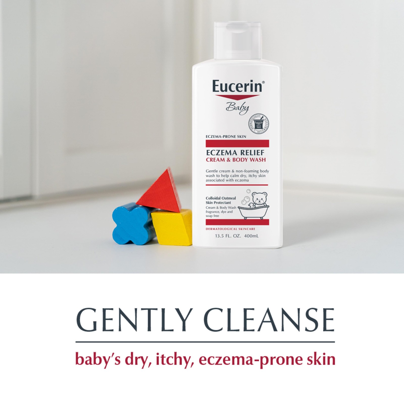 Eucerin Baby Eczema Relief Cream Body Wash, Fragrance Free Eczema Body Wash for