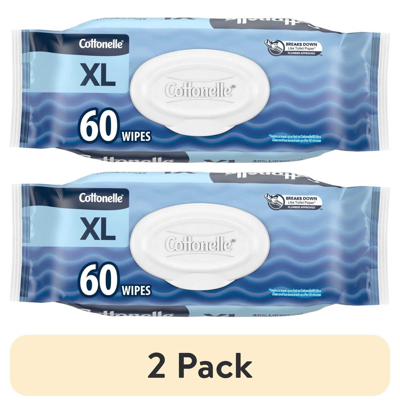 Ultra Fresh XL Flushable Wet Wipes 260 Count Flip Top Hypoallergenic Safe Pack