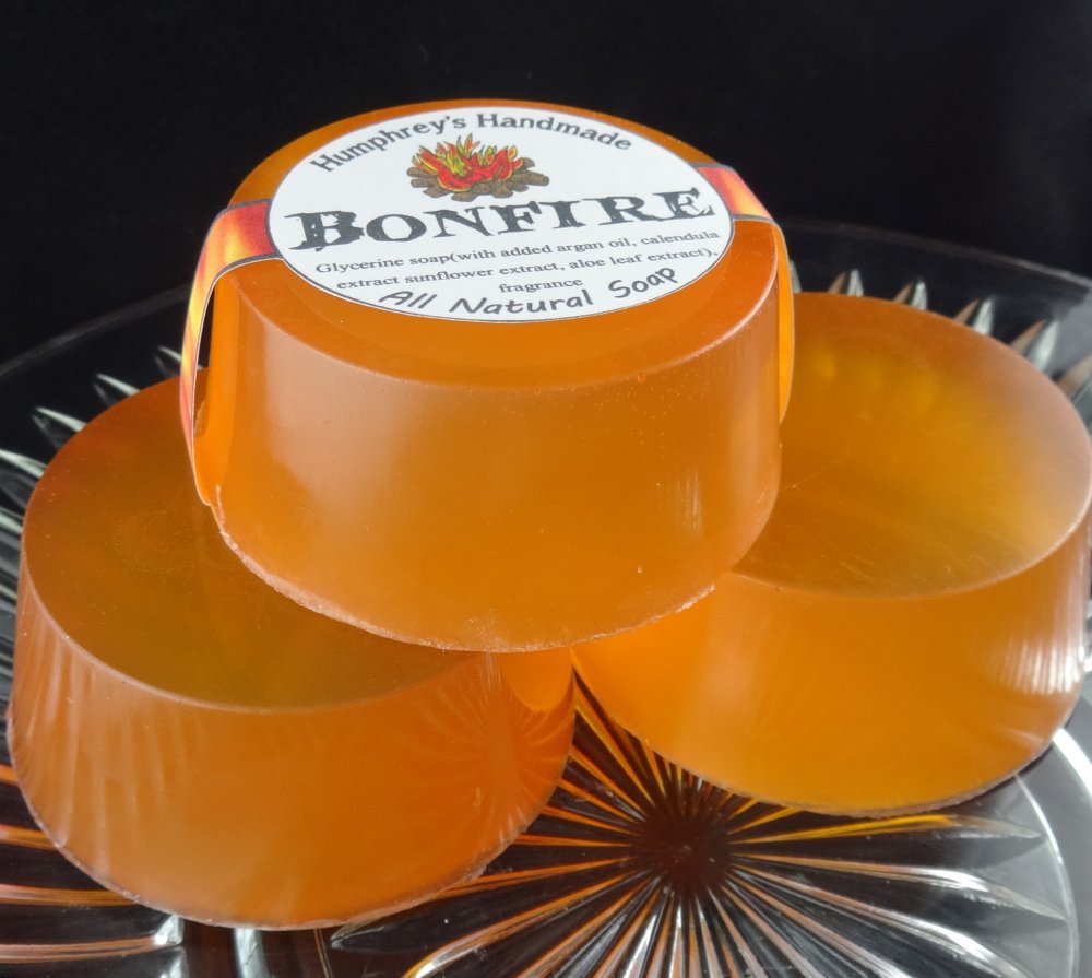 Men’s BONFIRE Smoke Campfire Scent Shave Soap, Puck Glycerin Bar USA Made Lather