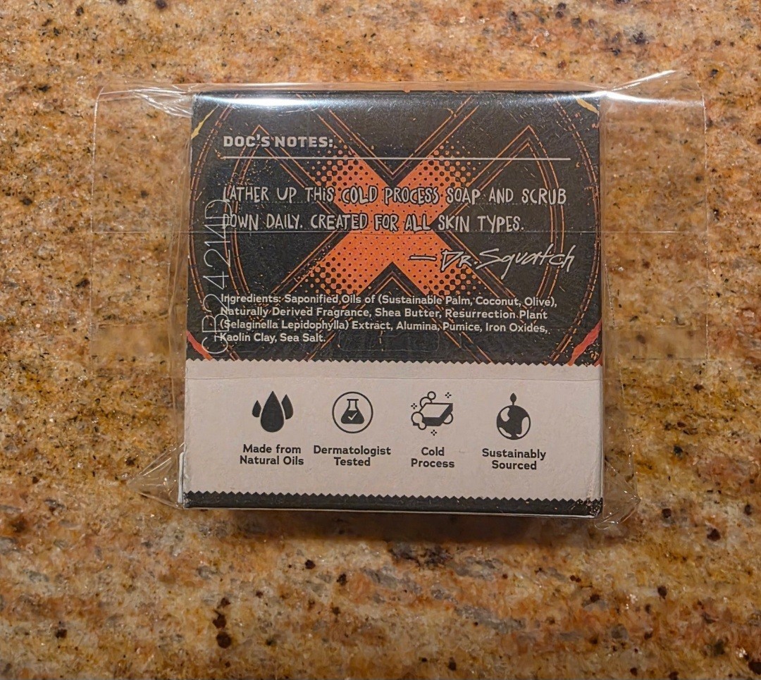 🌟🧼Dr. Squatch Marvel X-Men Adamantium Scrub Men’s Exfoliant Bar Soap, 5 oz🌟🧼