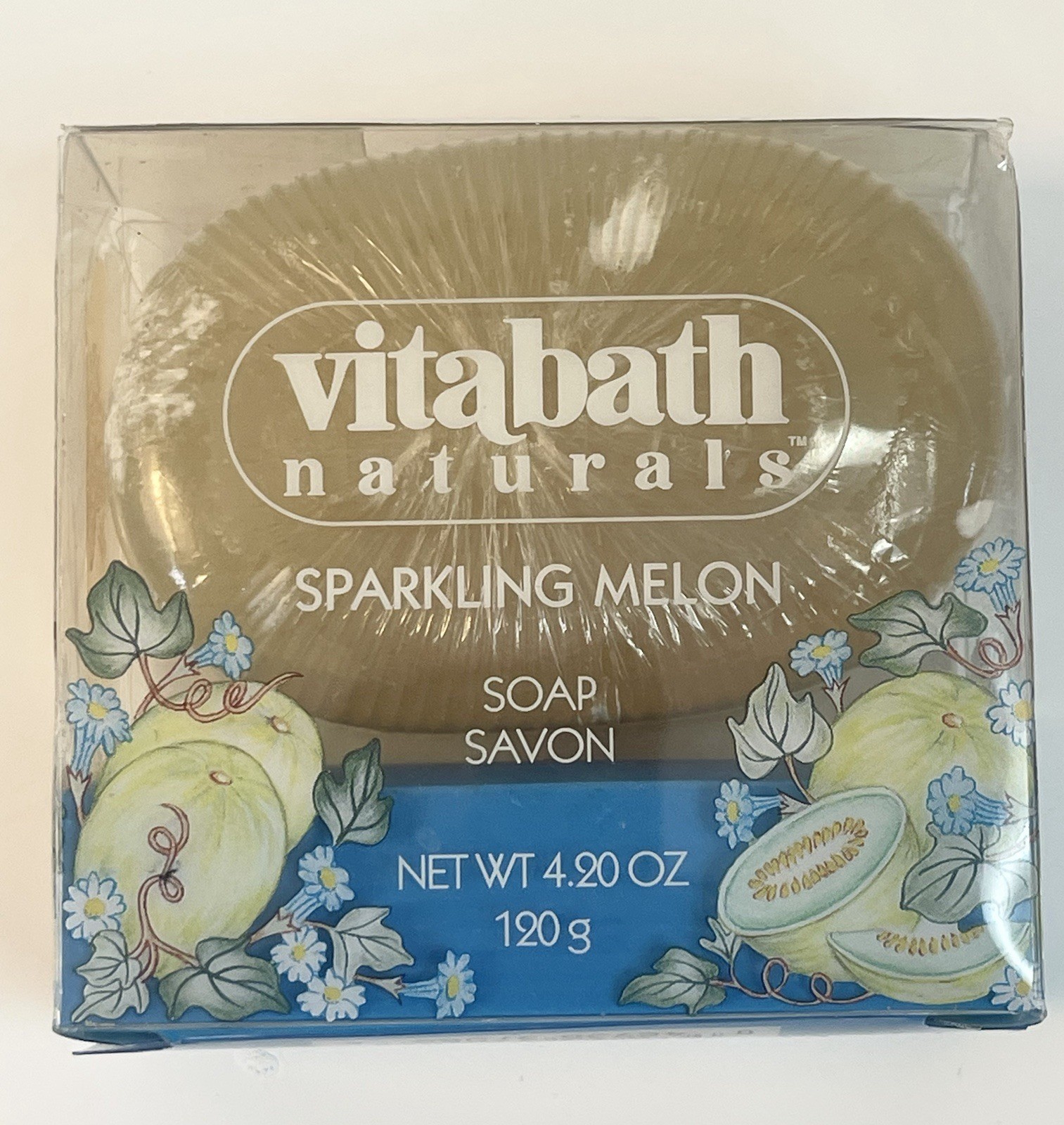 Vitabath Naturals Sparkling Melon Bar Soap Savin 4.2oz New Sealed Hard To Find