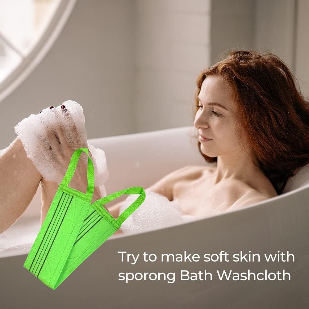 x (3 pcs) Long Exfoliating Back about 80 x 9 (cm) / 31′ x 3.6′, Green
