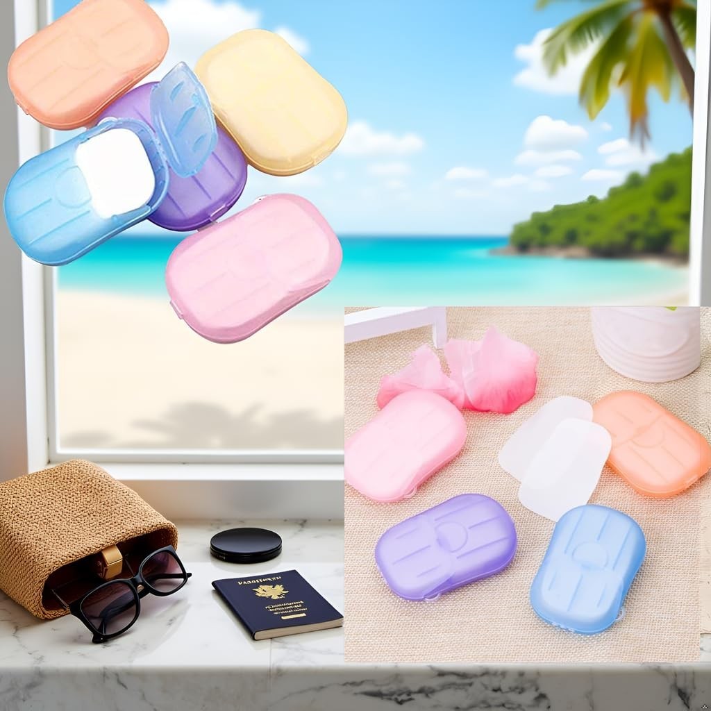 Portable Soap Sheets 5 Boxes Travel Paper Soap Hand Wash Camping Hiking Outdoor