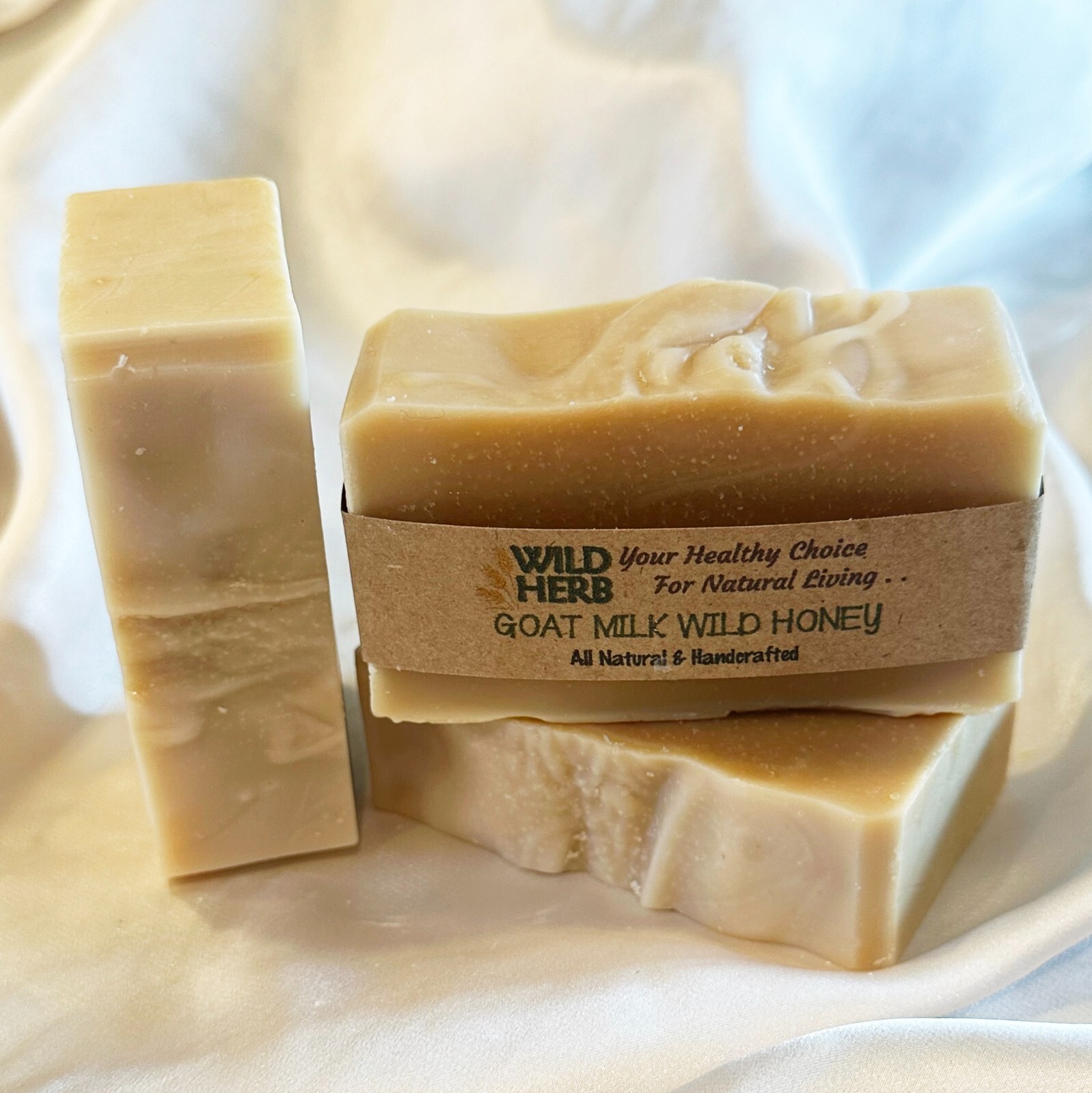 Goat Milk Wild Honey (Unscented) NATURAL ORGANIC SOAP BAR | By Wild Herb Soap