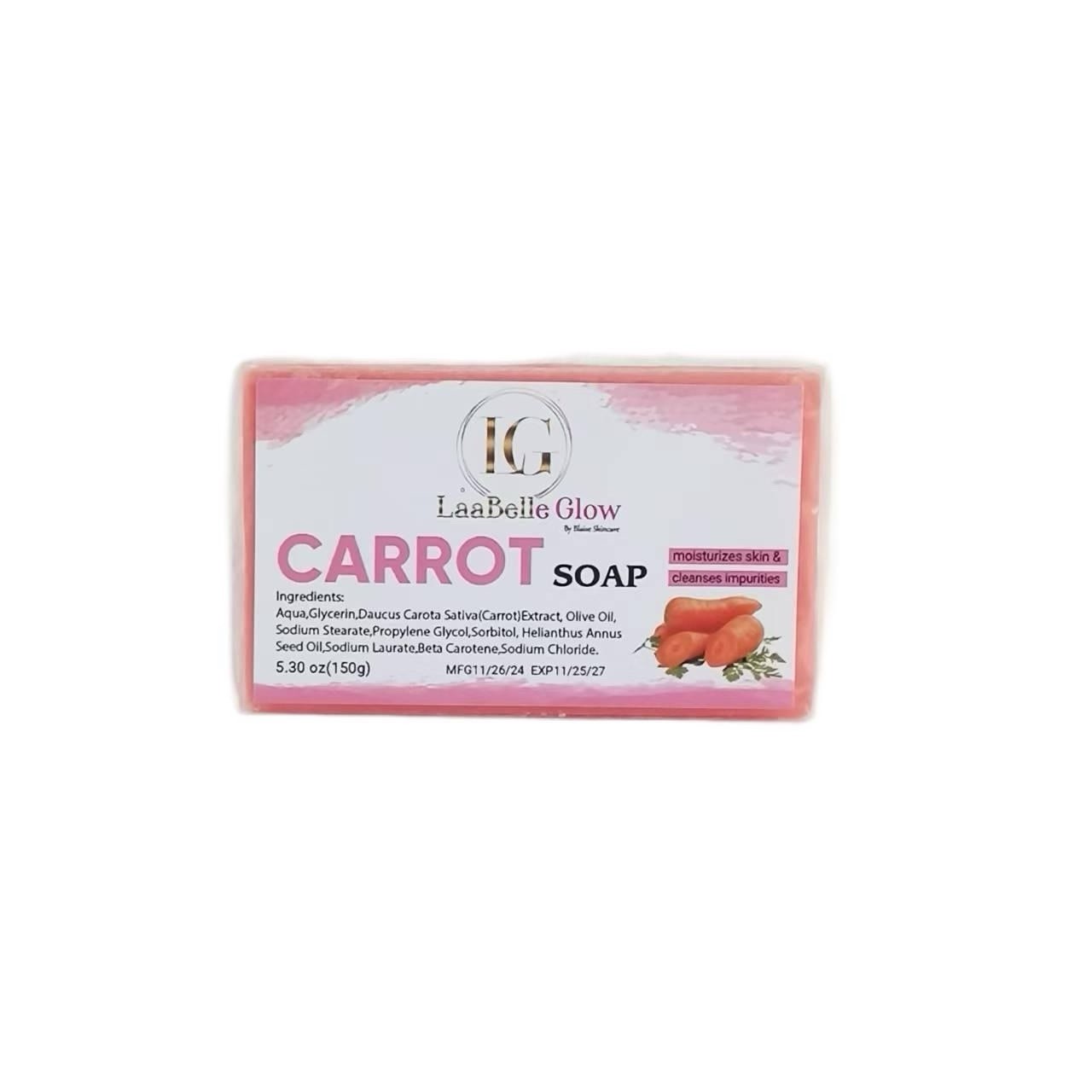 Carrot Soap Skin Whitening Dark Spots Acne Brightening-Glossy 150G