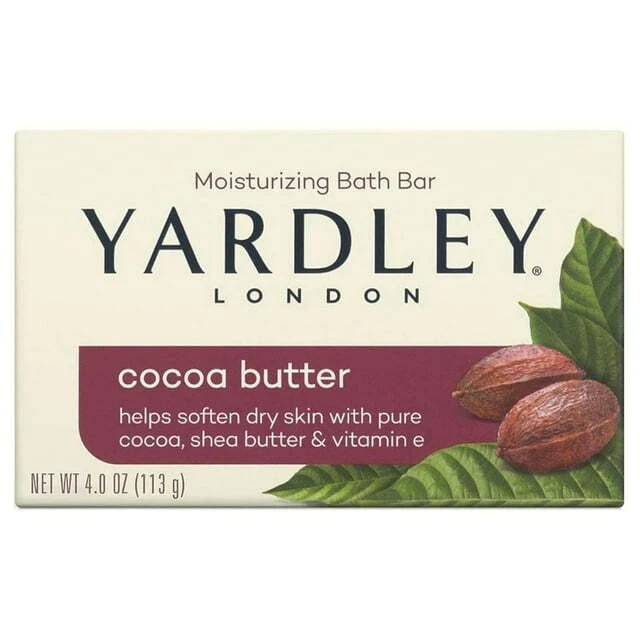 6 Pack Yardley London Bath Bar Soap Cocoa Shea Butter & Vitamin E 4 oz Each