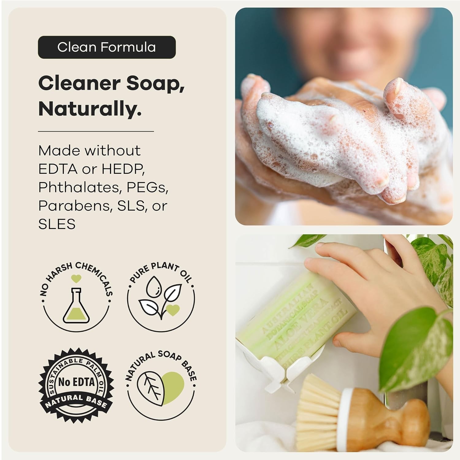 Aloe Vera with Green Tea Extract – Triple Milled 6.6 oz Bar Soap with Shea Bu…