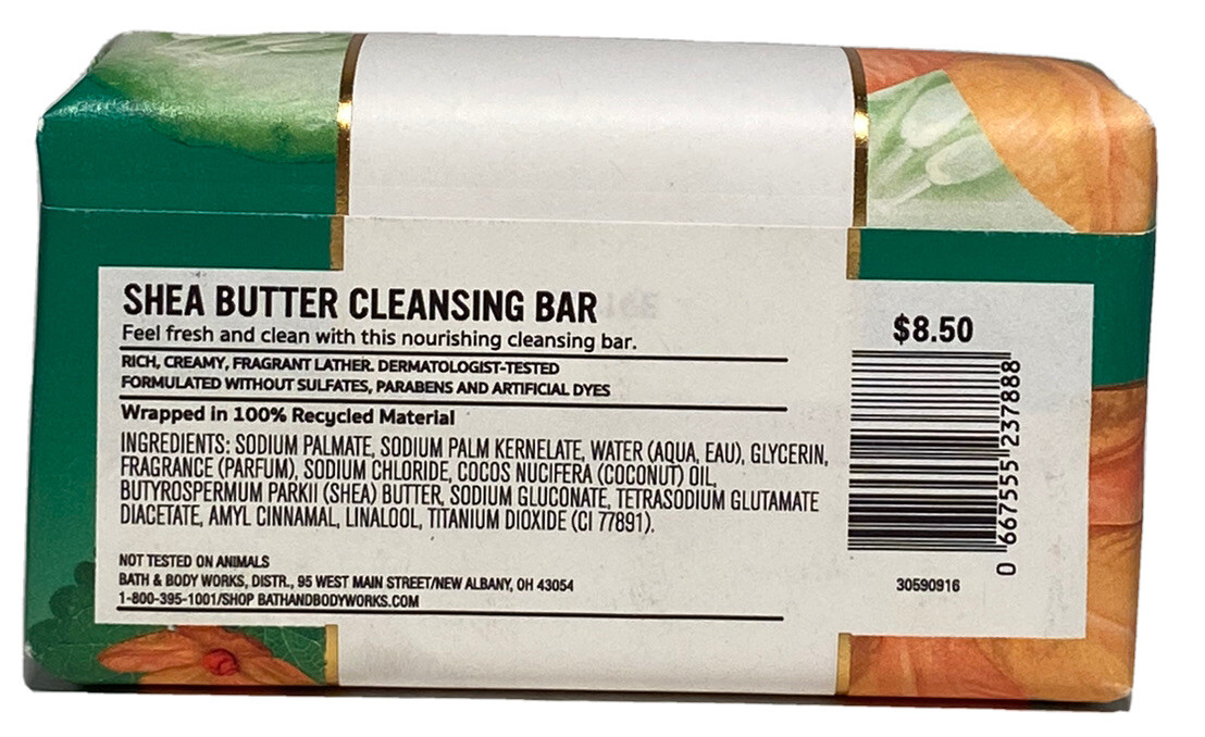 Bath and Body Works Cucumber Melon Cleansing Bar Shea Butter 5 Oz Nourishing