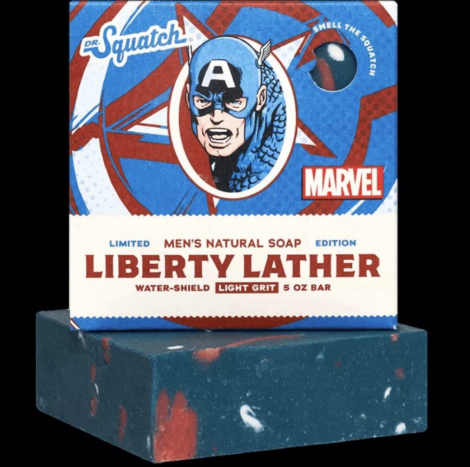 Dr. Squatch Liberty Lather 3 Pack (Marvel Captain America) LIMITED EDITION Soap
