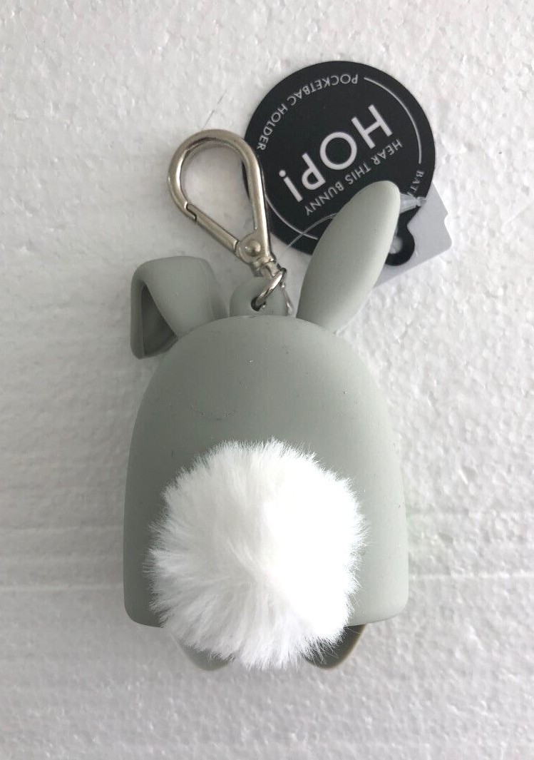 NEW Bath and Body Works BUNNY w/ CARROT Pocket HandGel Holder Keychain -NO Sound