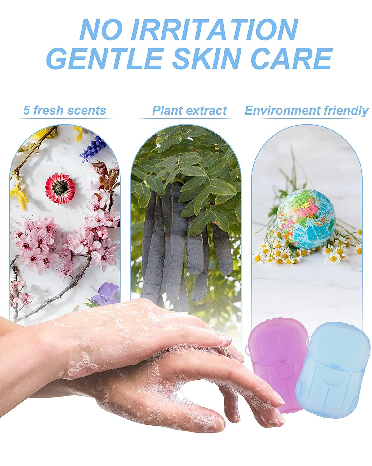 Paper Hand Soap Sheets for Traveling, 20 Pack Mini Portable Hand