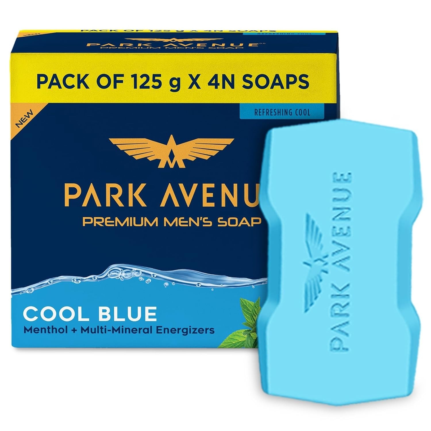 Park Avenue Men’s Cool Blue Soap 125g Pack of 4 Premium Grade 1 Bath Soap