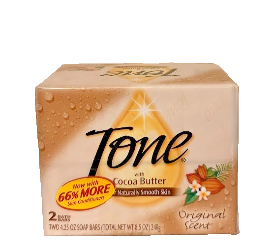 TONE With Cocoa Butter Original Scent 2 Bath Bars 4.25 oz Each