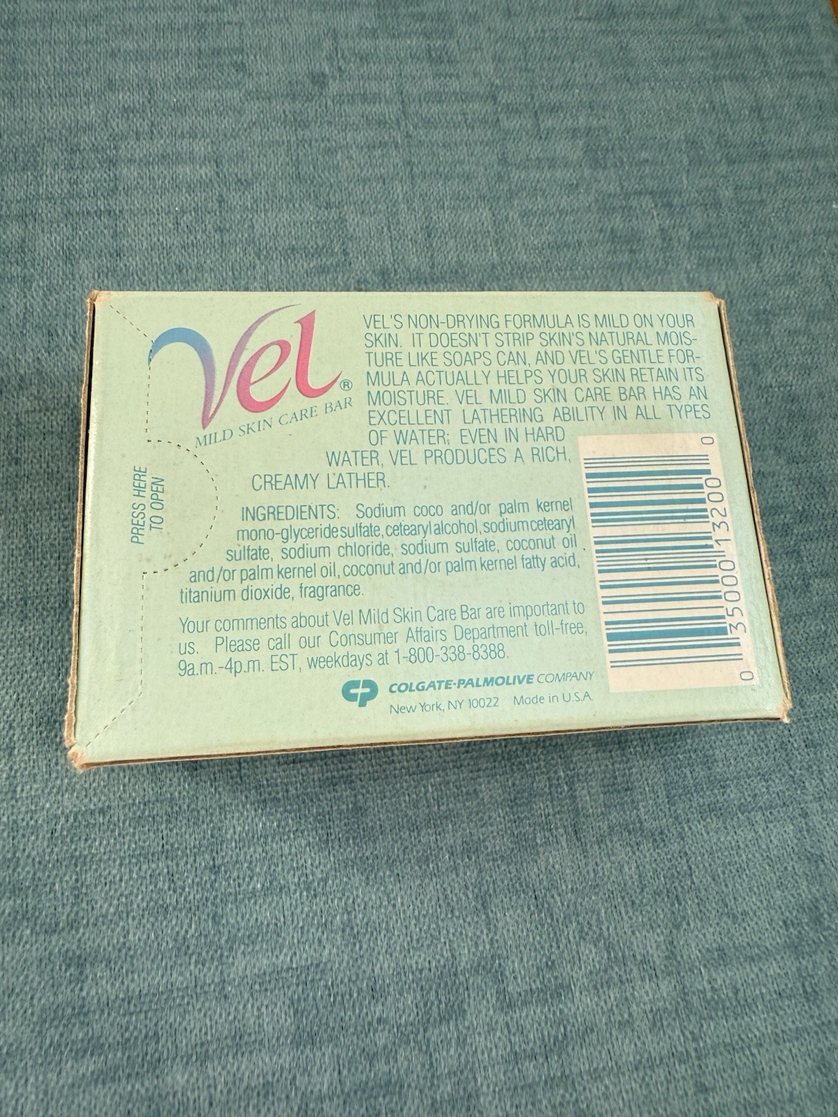 VEL Mild Skin Care Bar Soap In Box 4.5 oz Colgate Palmolive