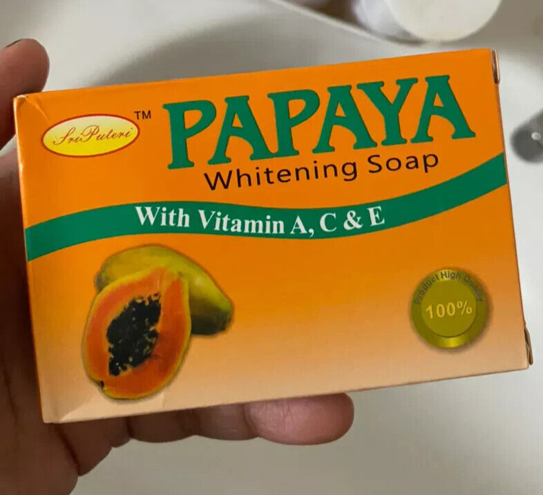 4 Bar ( 1 set) PAPAYA WHITENING SOAP skincare Sri Puteri 120g TRAVEL SIZE