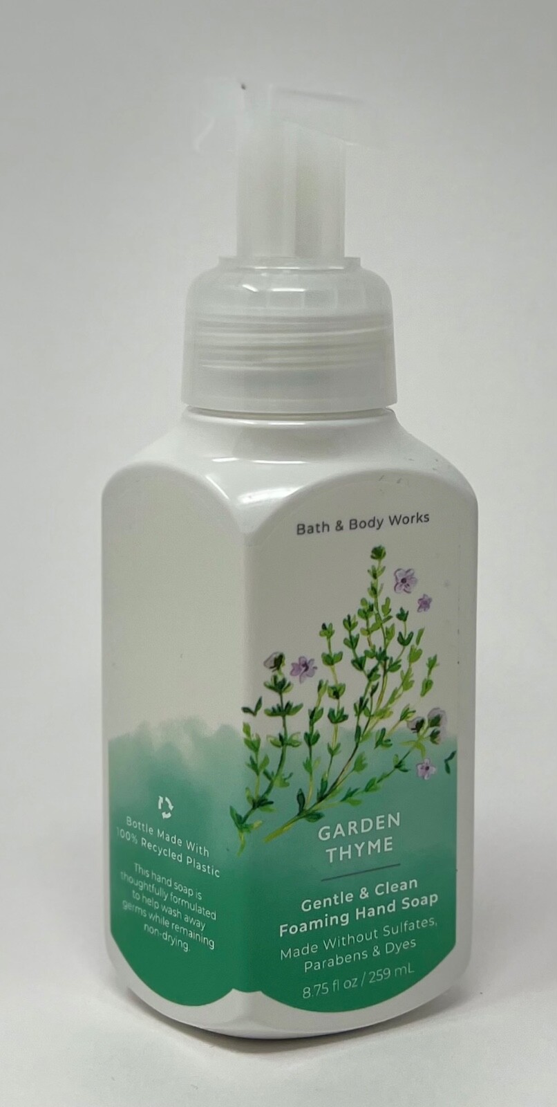 3 NEW BATH BODY WORKS GARDEN THYME GENTLE CLEAN FOAMING HAND SOAP WASH FOAM PUMP
