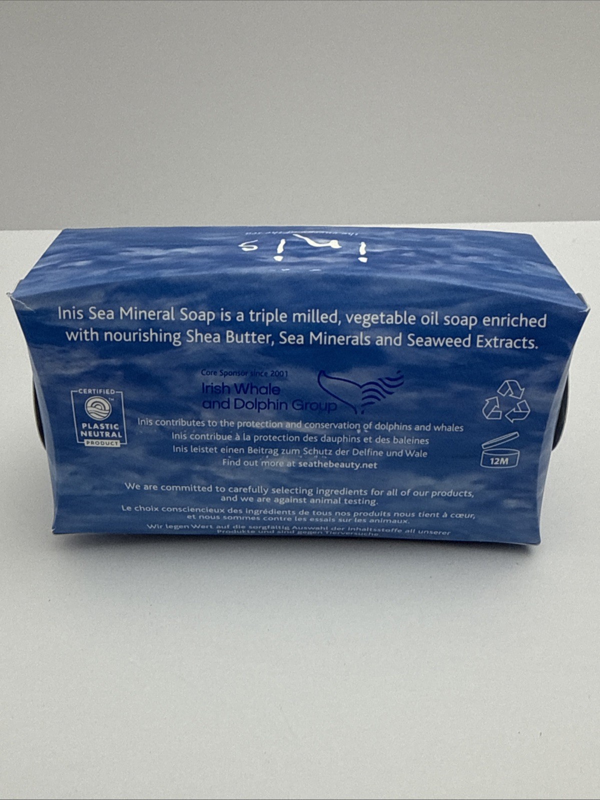 Inis Large Sea Mineral Bar Soap 7.4 oz./212g. Shea Butter Seaweed Extracts