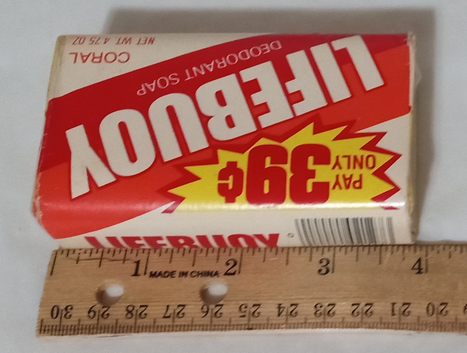 LIFEBUOY Bar Deodorant Soap CORAL 4.75 oz Unused Vintage Lever Bros. Bath Size