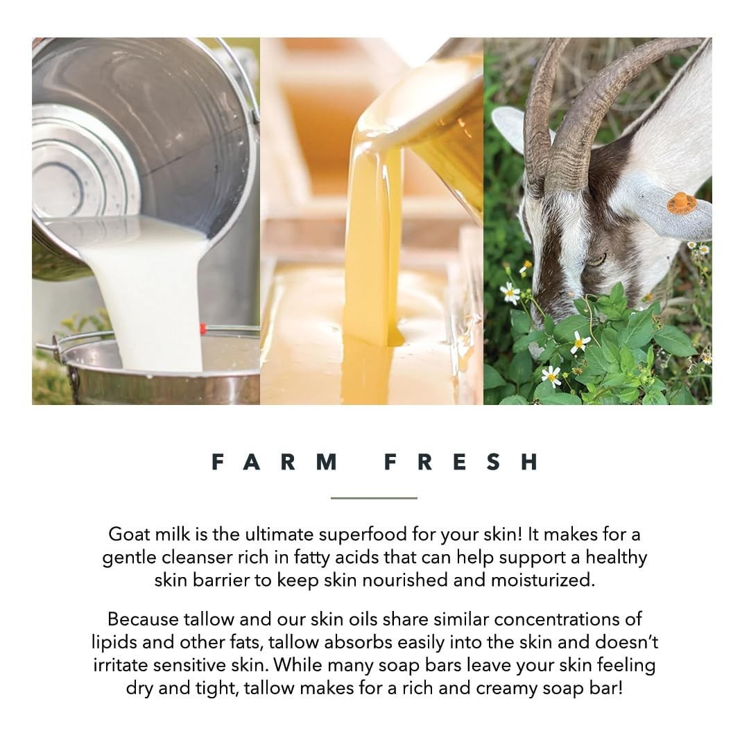 Moisturizing Goat Milk and Tallow Soap Bar – Ideal for Sensitive Skin 5oz