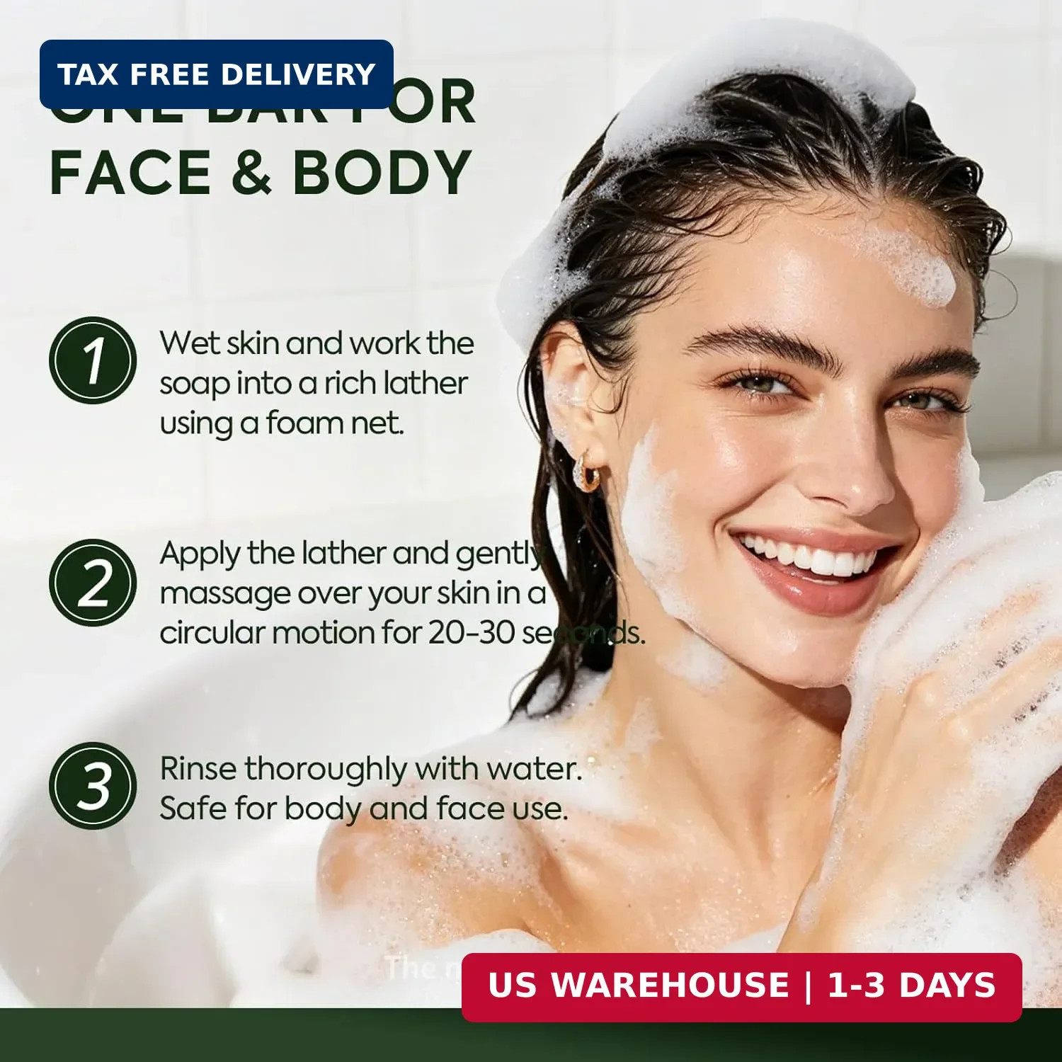 Tea Tree Soap for Itchy Skin, Natural Antifungal Soap Bar for Odor, Fungus, Ring